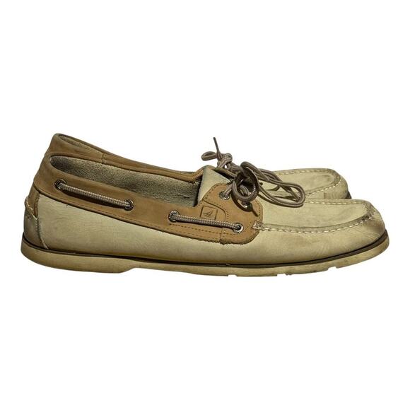 Sperry Top Sider Billfish 3 Eye Boat Shoes Men's Size 13M Tan Leather Slip On - Picture 1 of 8